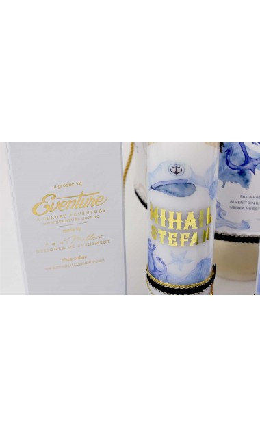 Lumanare stalp botez cu tematica nautica Marine Nautical Pastel 5
